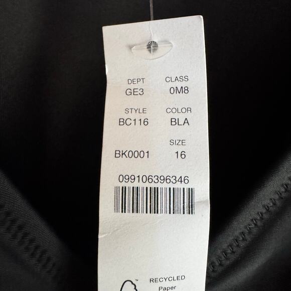 J.Crew Swimsuit One Piece Black Ruched V-Neck Size 16 Beach Vacation Sustainable - Picture 7 of 8